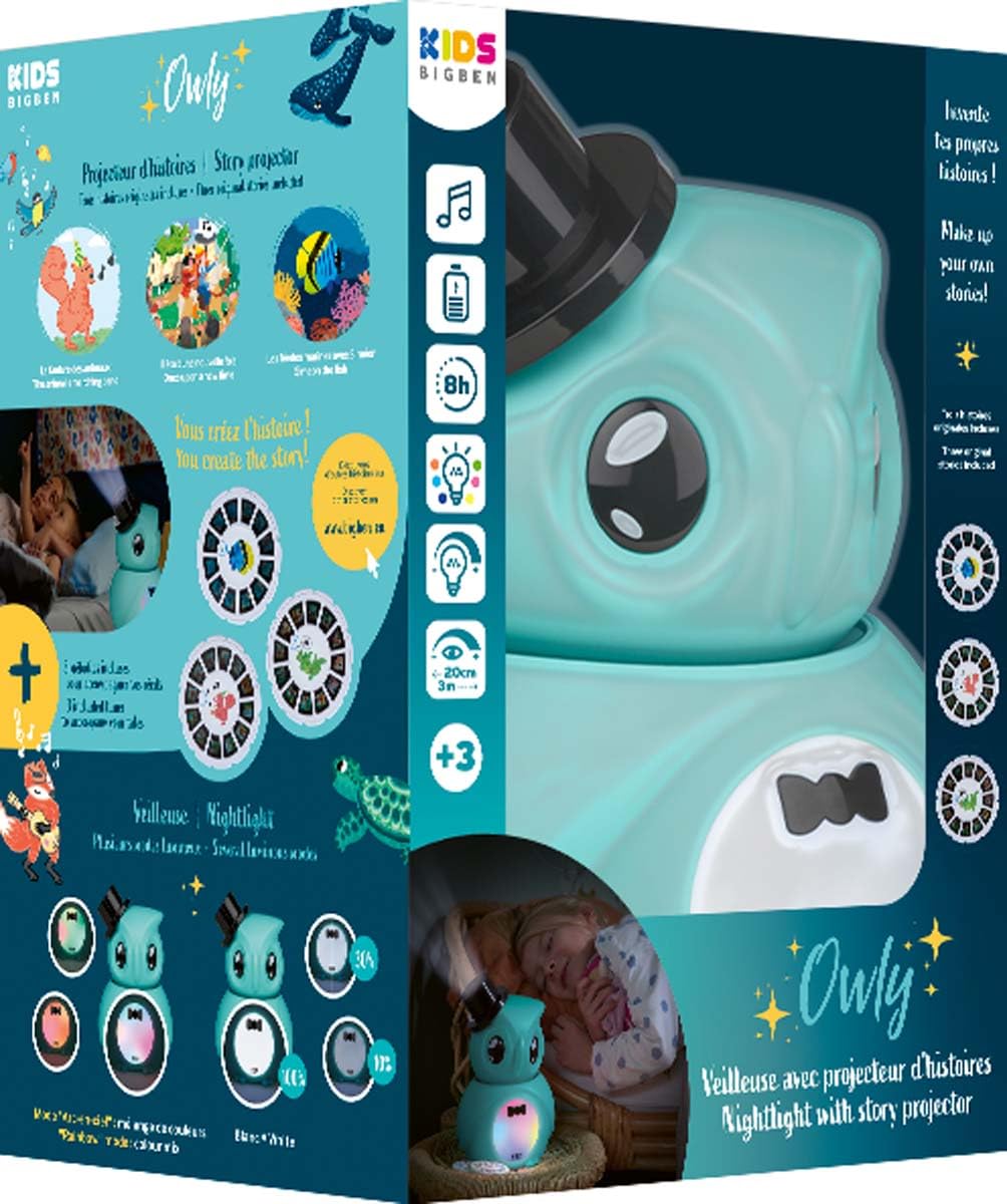 Bigben Veilleuse et projecteur d'image Bleue STORYTELLERBL avec 3 disques Inclus