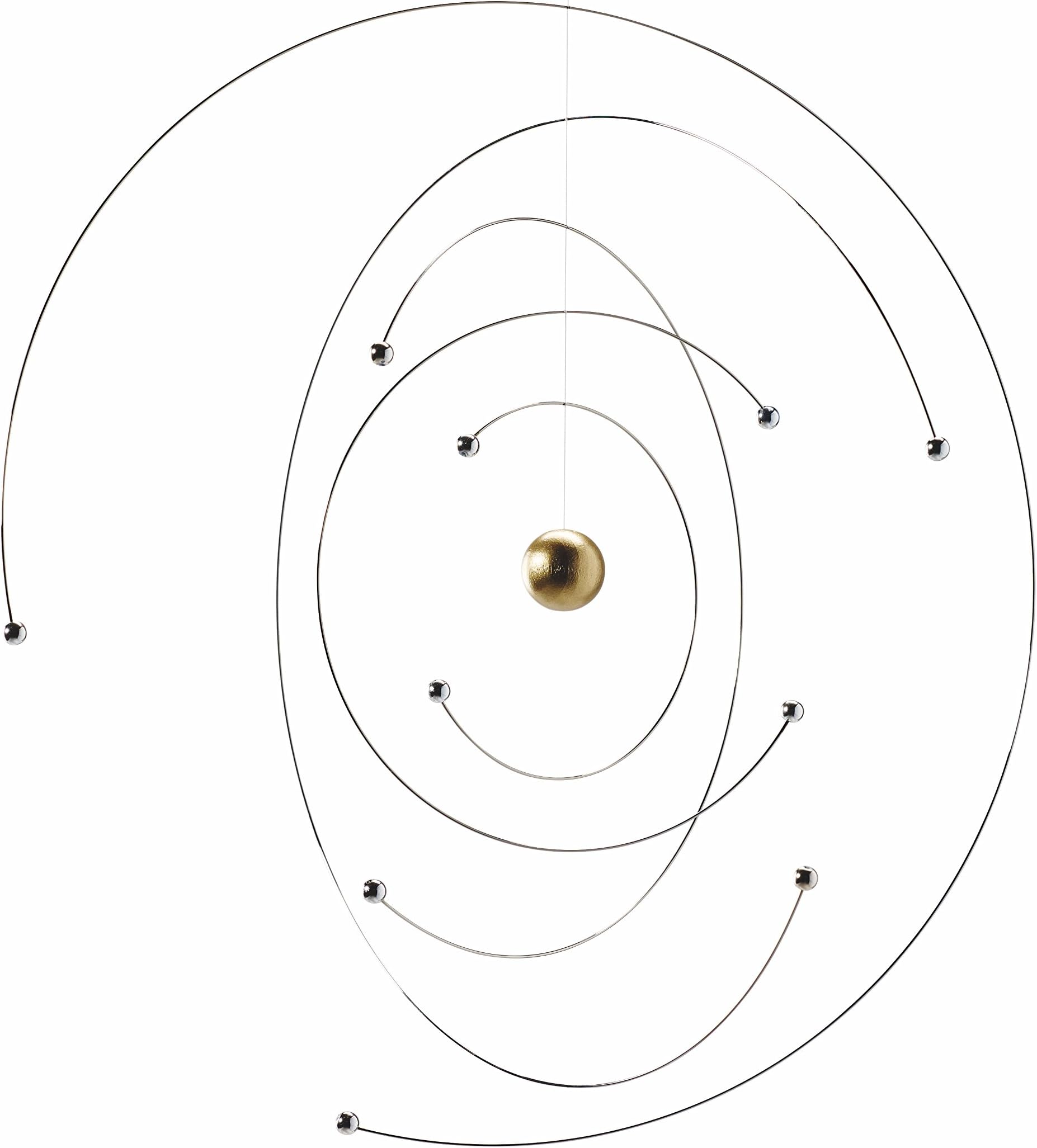 Flensted Mobiles Niels Bohr Mobile, Steel, Gold/Silver, 27 x 27 cm