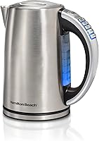 Hamilton Beach 41020R 1.7L Variable Temperature Electric Kettle - 6 Tea/Coffee Presets, 1500W Fast Boil, BPA-Free Stainless Steel, Keep Warm