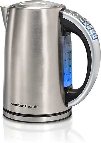 Hamilton Beach 1.7 Liter Temperature Control Electric Kettle, Water Boiler
