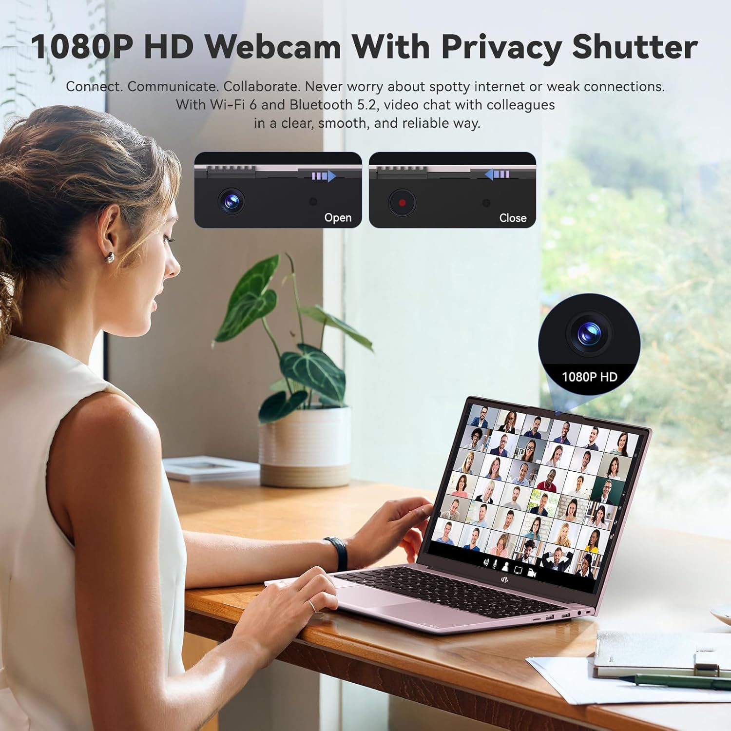 NIMO 15.6" IPS FHD Student Laptop, Intel 6-Core i3-1215U, 8GB RAM, 256GB SSD (Beats R5 7520U, Up to 4.4GHz), 65W Type-C, Backlit Keyboard, Fingerprint, Wi-Fi 6, for Home & Business