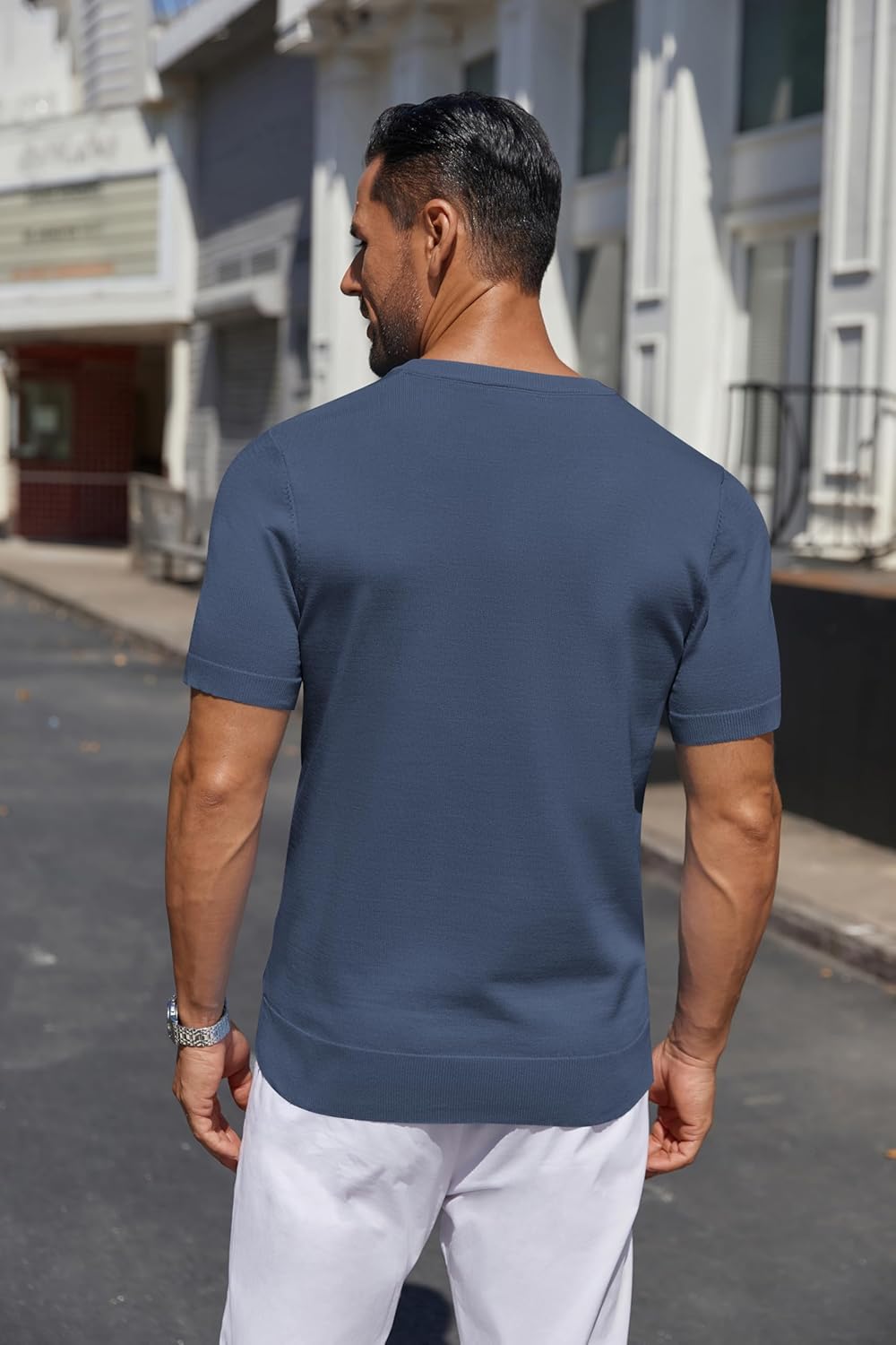 COOFANDY Men's Knit Henley Shirts Short Sleeve Casual Basic Tee Summer Button Soild T Shirts - Image 4