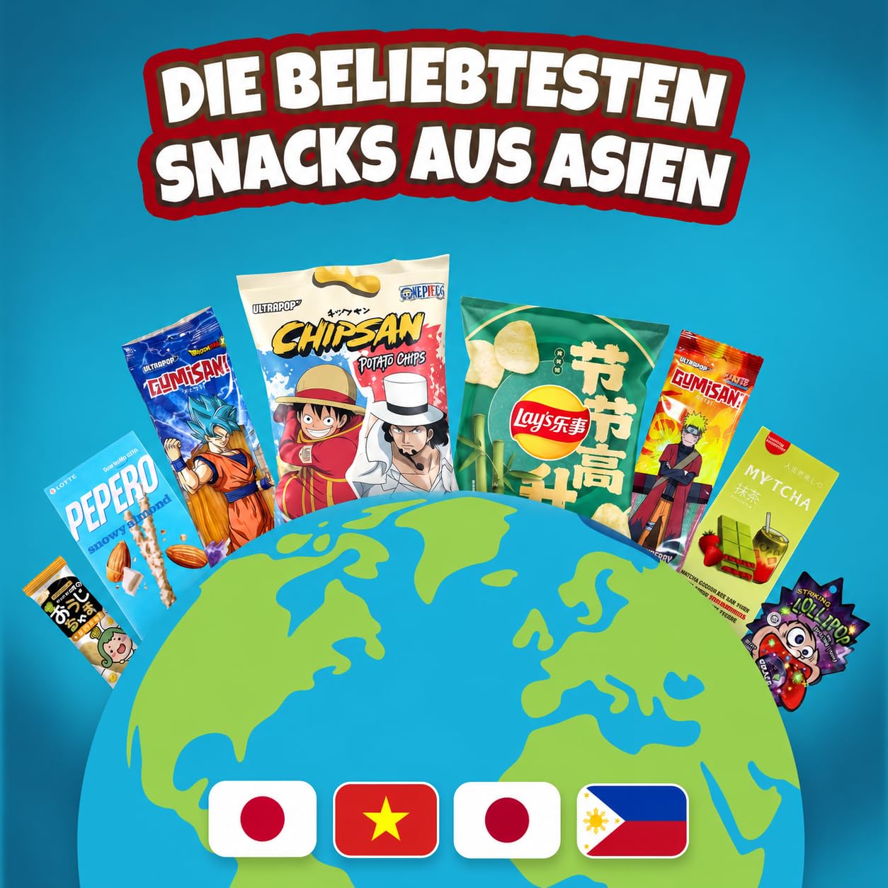 Asiatische Snacks Box Geschenkideen mit Japanische, koreanische & mehr Snacks und Süssigkeiten - Ideale Kalender Füllung (XL)