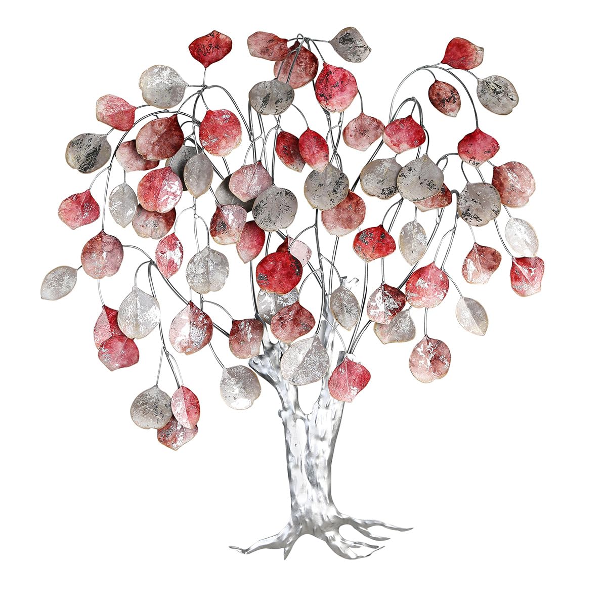 Casablanca Objet Mural haut de gamme Love Tree en métal rouge et gris