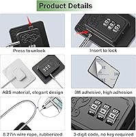 Vista 4 de 2 Pack Refrigerator Locks with 3 Digit Code, Easy Install Fridge Lock Combination, Premium Freezer Lock, Child Proof Cabinet Locks for