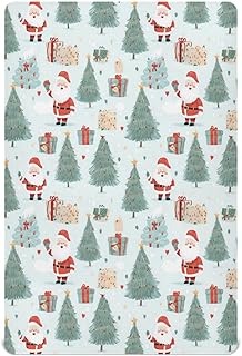 Kigai Christmas Santa Claus Fitted Crib Sheet for Baby Boys Girls, Extra Soft Breathable Nursery Bedding Sheet for Standard Crib and Toddler Mattresses, 28 x 52 in