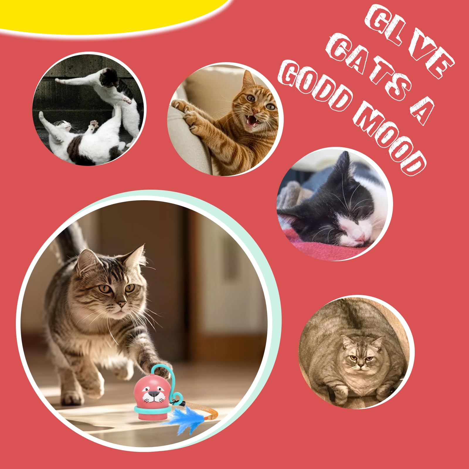 2-in-1 Automatic Cat Toy with Bird Song & LED Lights - Image 3