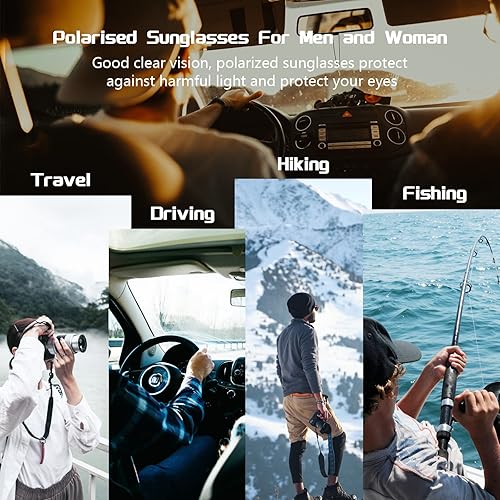 Miniatura 6 de Gafas de sol polarizadas para hombre, lentes de sol de aviador para hombres y mujeres, pesca, conducción, gafas de sol, marco de metal, protección