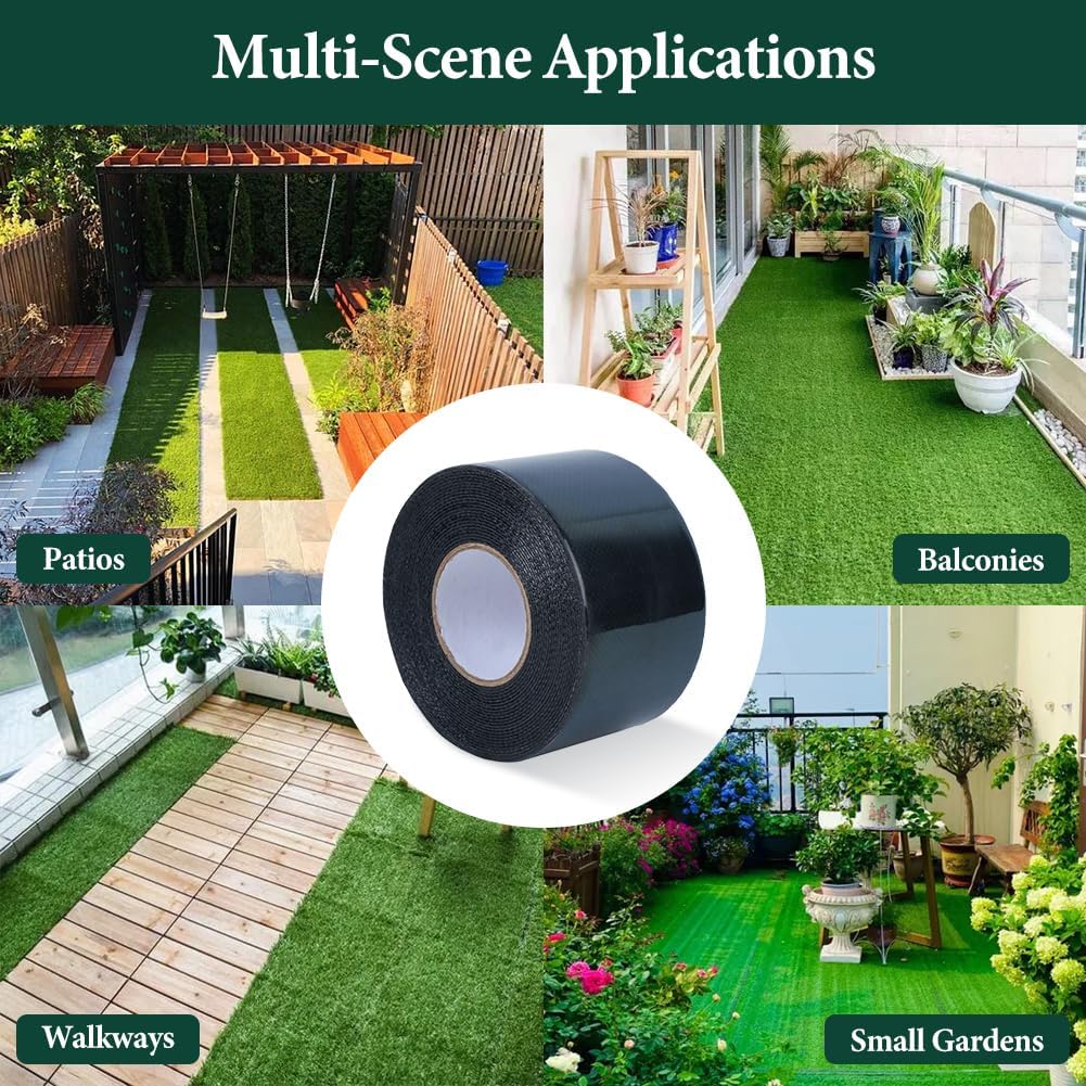 Nastro Biadesivo Per Erba Sintetica VIAGASAFAMIDO - 50 Mm X 5 M, Verde, Resistente Per Prati Finti E Tappeti Esterni - Foto 11