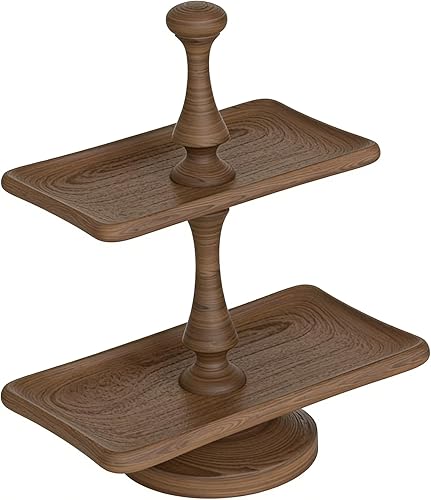 Ama Poem 2-Tier Rustic Wood Stand