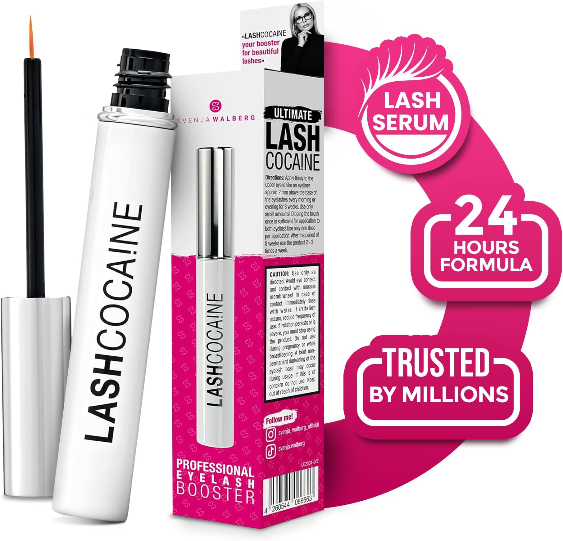 LASHCOCA!NE eyelash growth serum to grow longer & fuller eyelashes | vegan lash enhancing serum | test winner “VERY GOOD” for eyelash extensions | long eye-lashes by Svenja Walberg