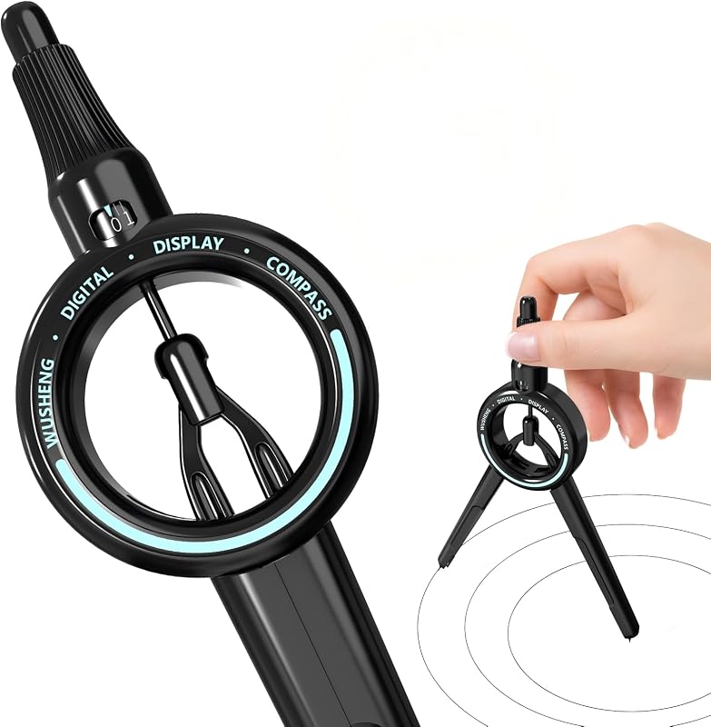 Compass Geometry Tool ROATEE Visible Radius Math Compass Compatible with 0.5mm Lead, School Supplies Student Woodworking Drafting Drawing Circle Tools Professional, Back to School Supplies