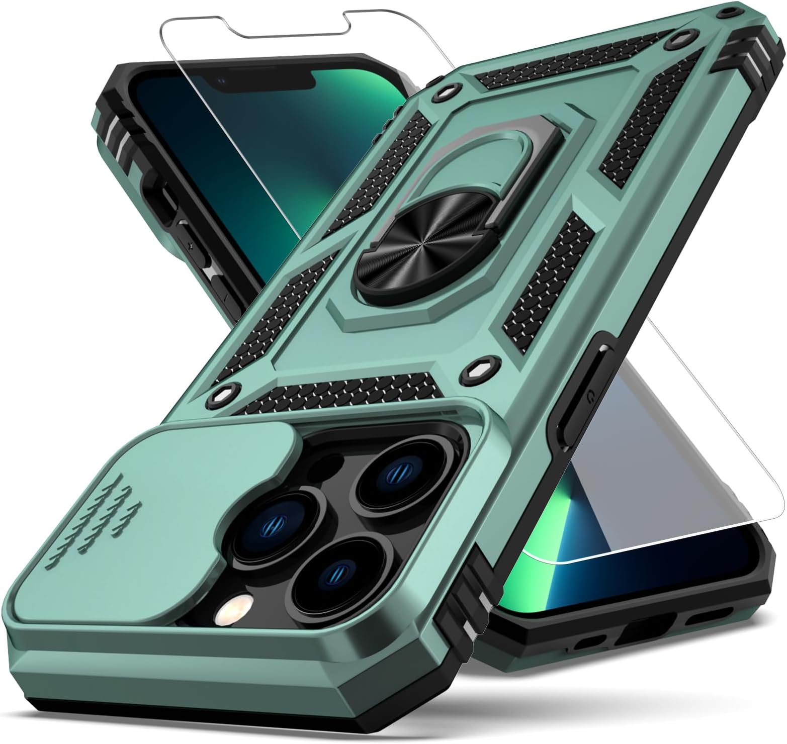 Amazon.com: YZOK for iPhone 13 Pro Max Case,with Camera Lens Cover HD ...