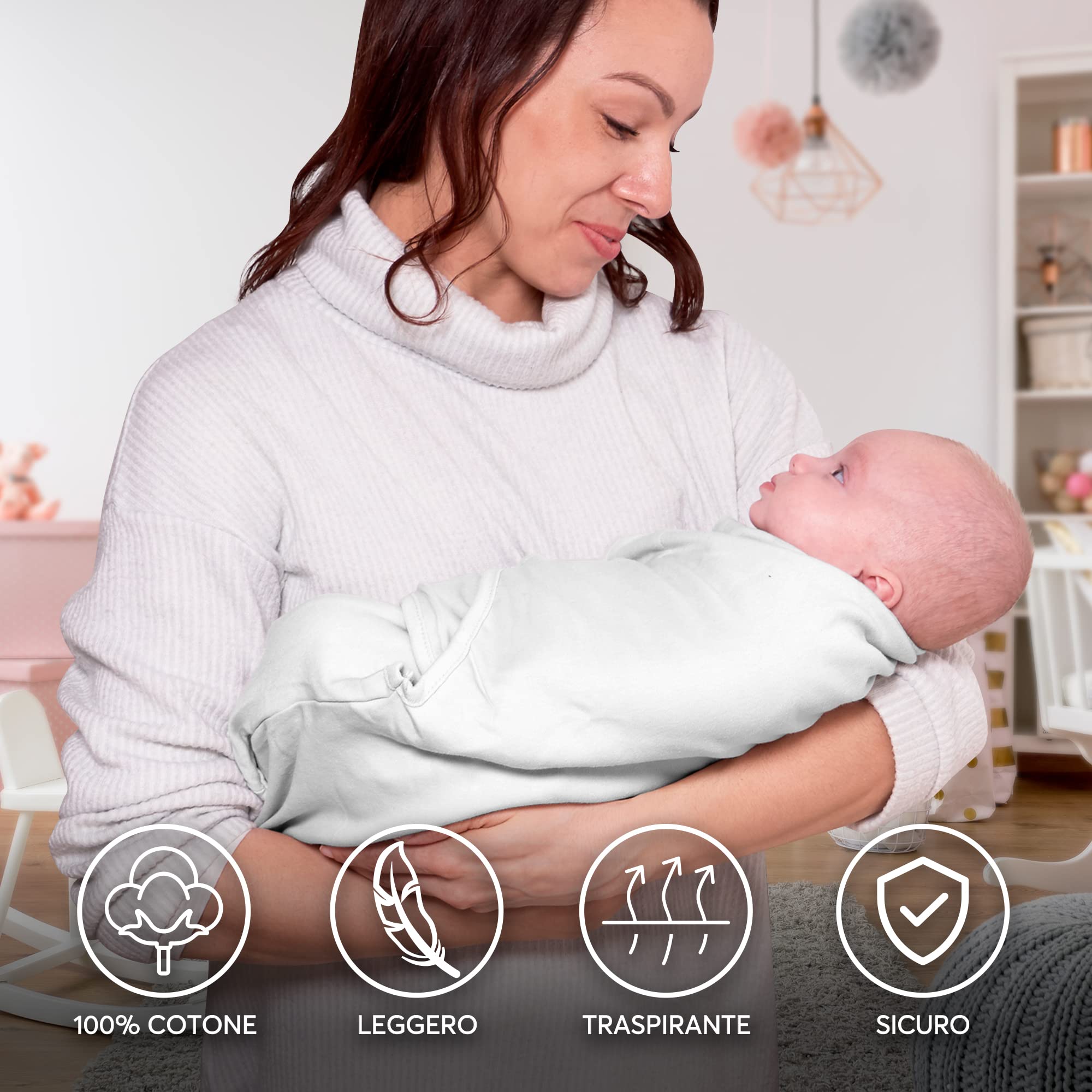 Sacco Nanna Estivo Swaddle Neonato 0-3 Estivo Emma Noah Sacco