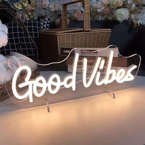 Miniatura 2 de Letrero de Neón con Número de Mesa Good Vibes, Lámpara de Escritorio, Luz Nocturna, Letrero de Neón LED con Letras para Boda, Decoraciones de Mesa