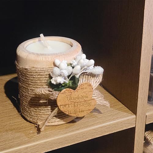 Vista 15 de Paquete de 30 portavelas de madera para regalos de boda, regalos de despedida de soltera para invitados, centros de mesa de bautismo/baby shower