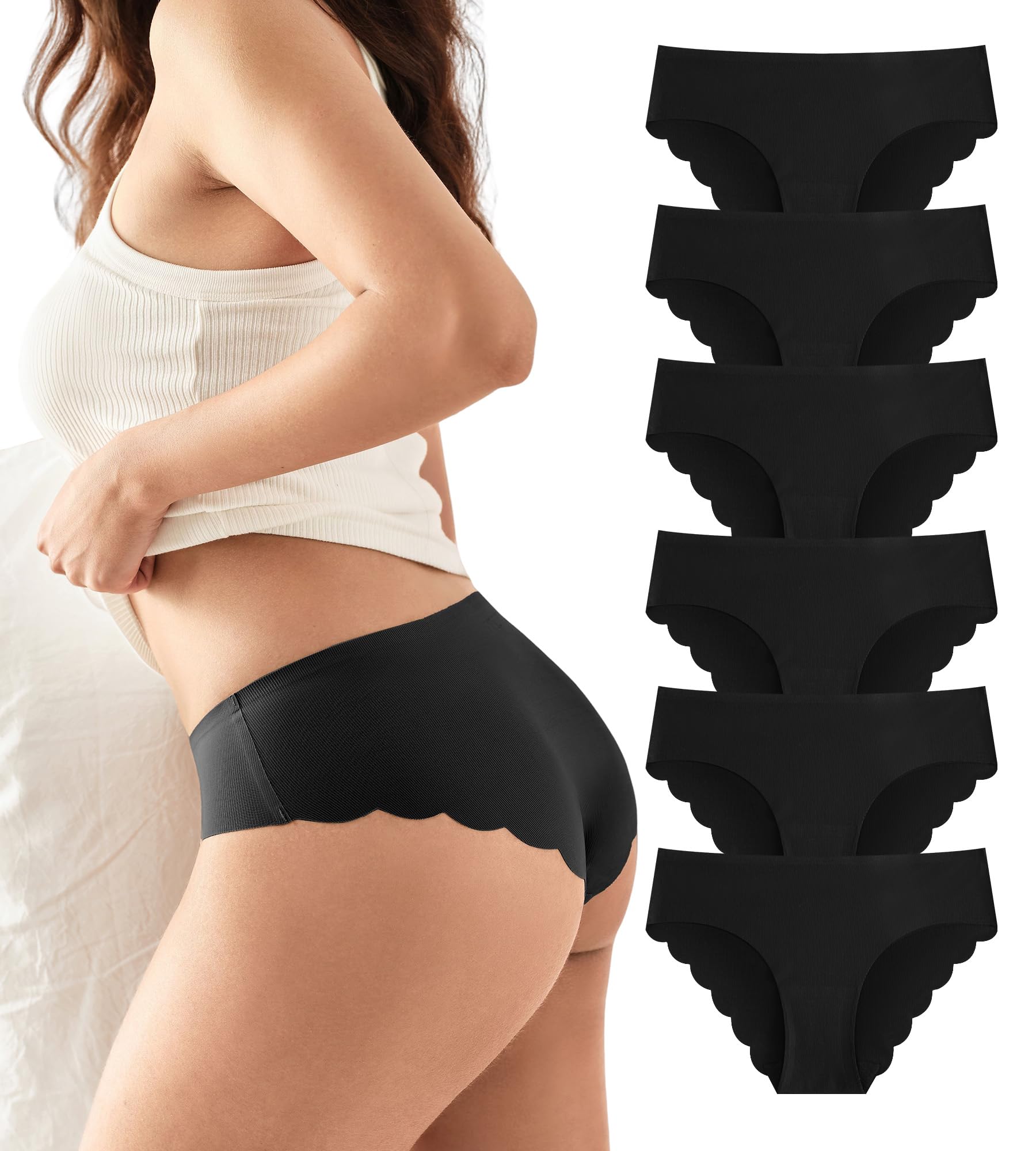 SHARICCA Hipster Unterwäsche Damen Bequeme Nahtlose Slips Damen Weich Atmungsaktiv Panties Unsichtbare Unterhose Mehrpack