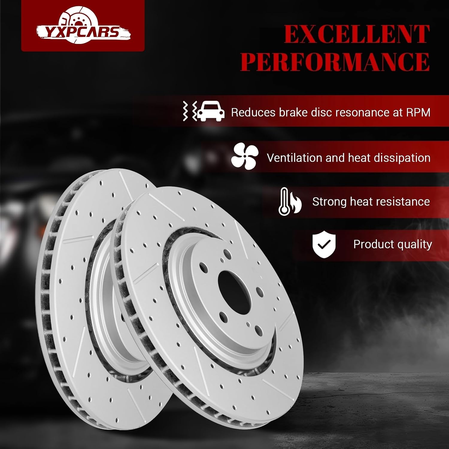 Front & Rear Drilled Slotted Rotors and Ceramic Disc Brake Pads Kit for for Lexus Rx350 Rx450H 2010-2015, for Toyota Highlander 2014-2019/ Sienna 2011 2012 2013 2014 2015 2016 2017 2018 2019 2020