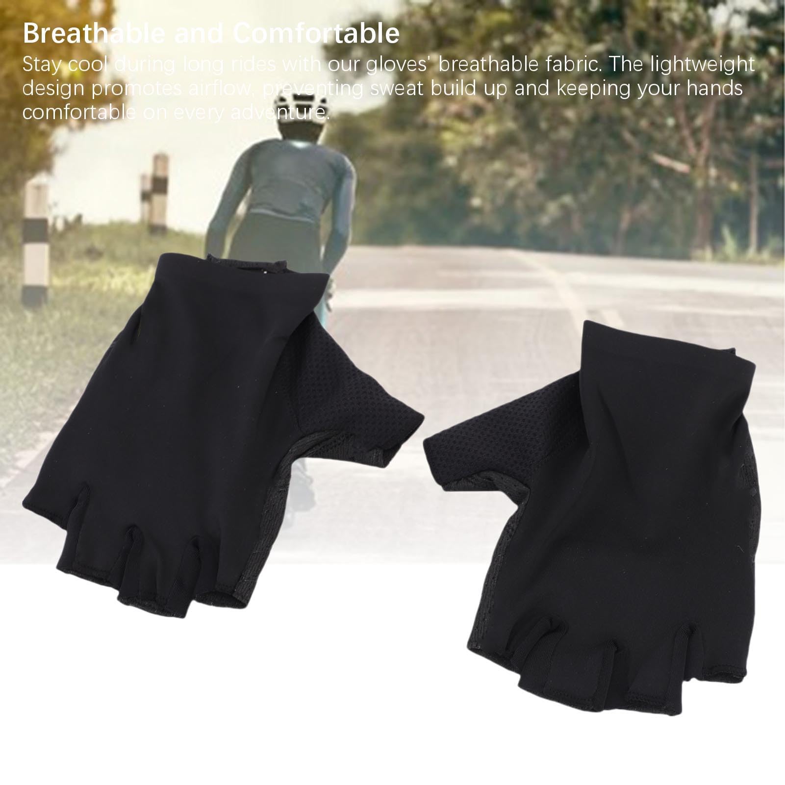 Changor de Ciclismo de Medio Dedo, Transpirables y Cómodos, Diseño Que Absorbe los Golpes para Ciclismo de Carretera, Unisex, Seda de Leche, 1 par