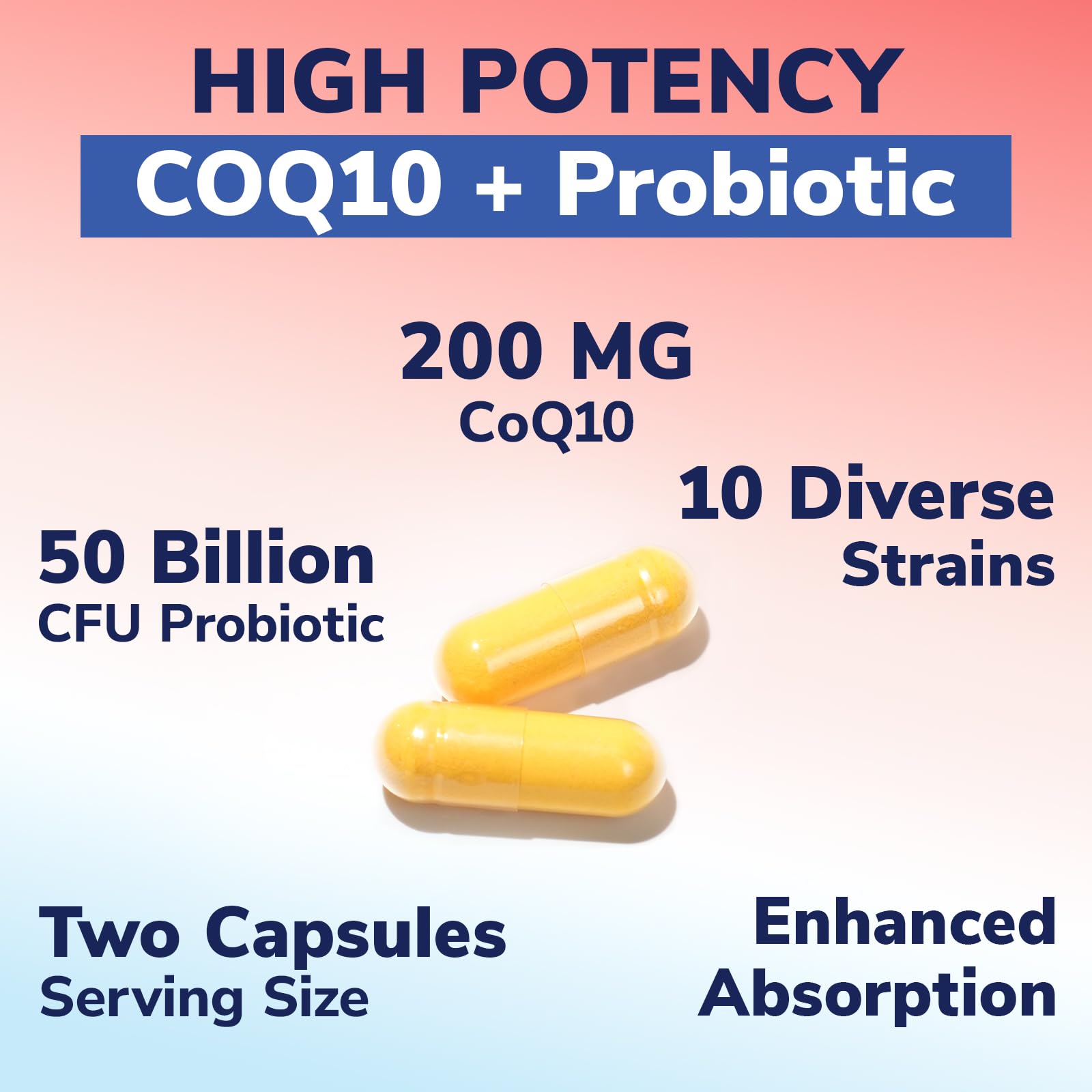 Vitalibre CoQ10 200 mg, with Probiotics for Women & Men, 50 Billion CFU, High Absorption Ubiquinone, Heart & Gut Energy Support, Powerful Antioxidant, Easy to Swallow, 60 Vegan Capsules — Amazon image 4