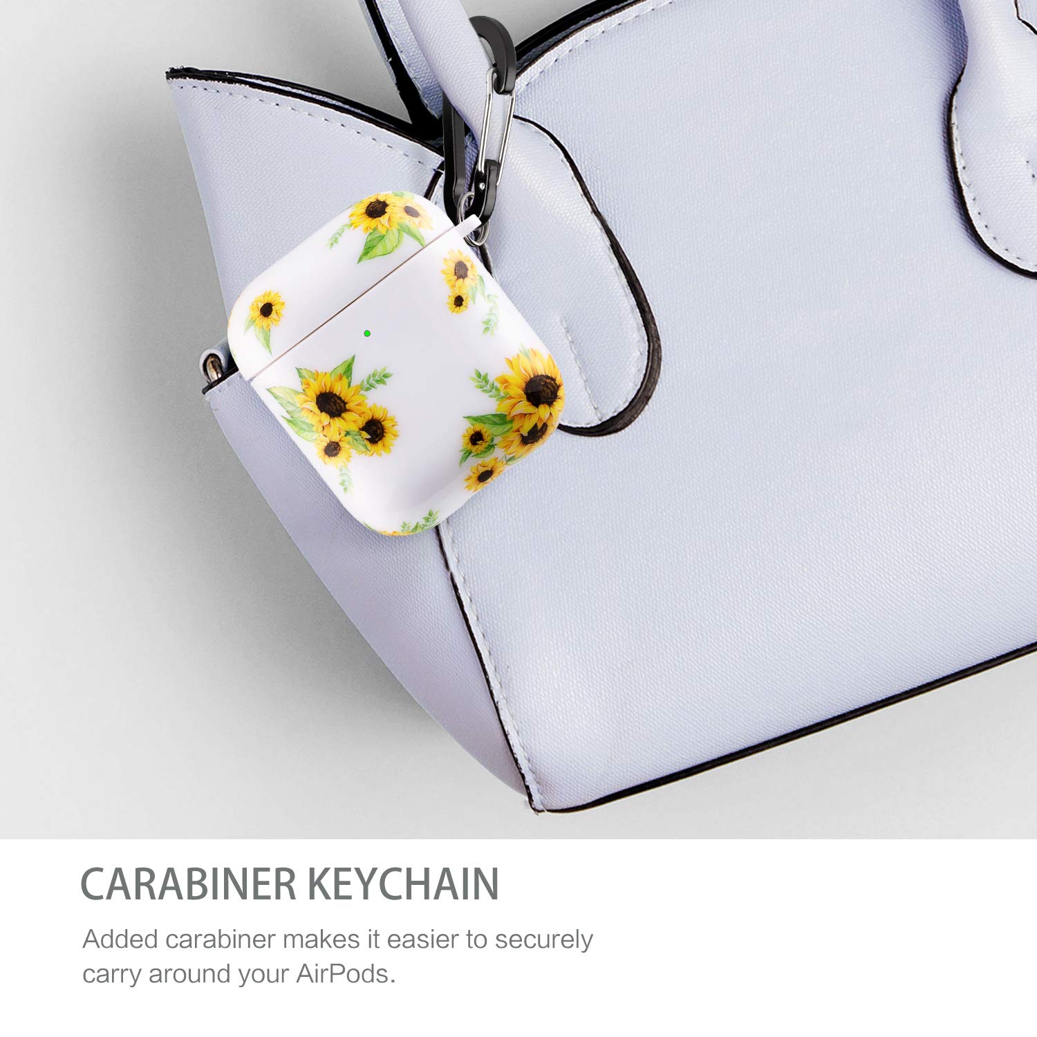 Air Pods ケース カバー ひまわり かわいい ブラック Amazon | Cutebricase Airpodsケース ひまわり Airpodsケース