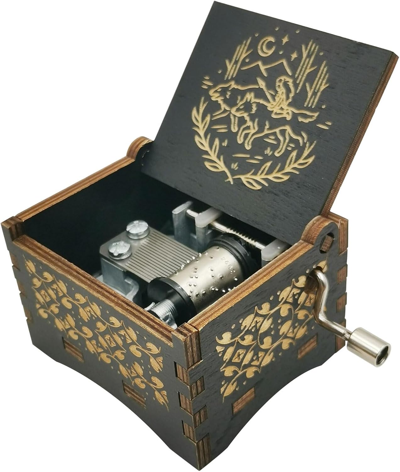 Princess Music Box for Boyfriend Mononoke Hand Crank Hime Wood Laser Musical Box Gift for Men Women Birthday (Princess 1) - Image 2