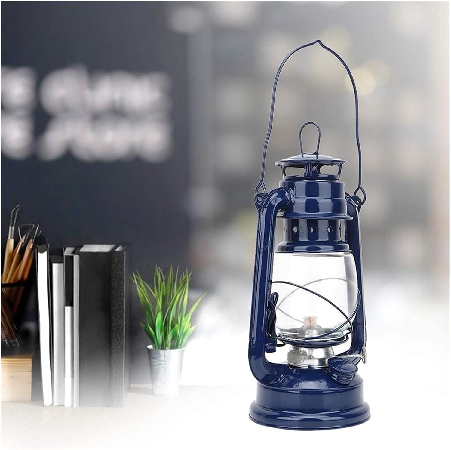 Oil Lamps Classic Oil Lamp Large Capacity Kerosene Lamp Vintage Oil Lamp Iron Glass Hurricane Lamp Emergency Suspension Oil Lantern Desktop Churches Lamp