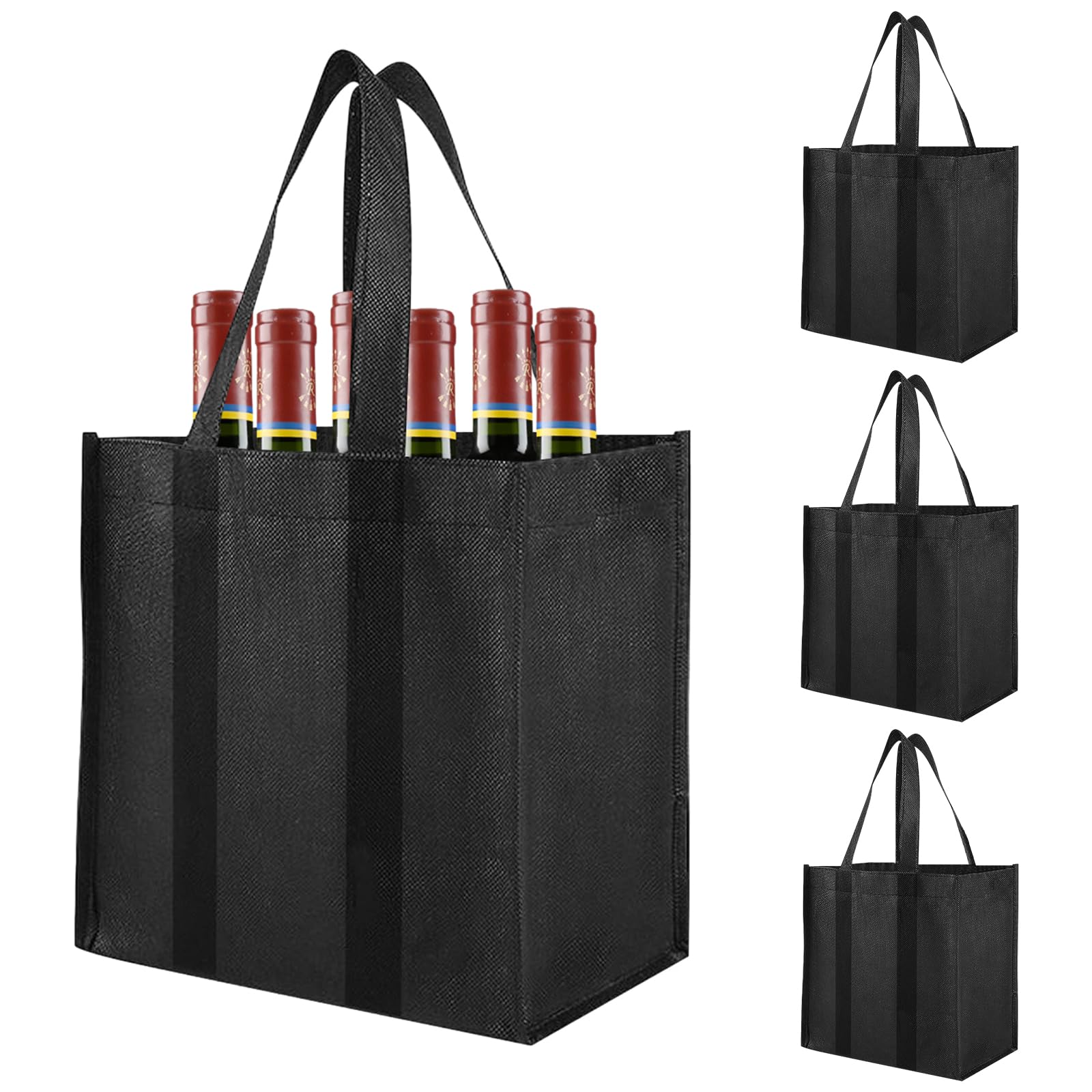 Flaschentasche Mit 6 Fächern - Wiederverwendbare Tragetasche Für Wein & Bier