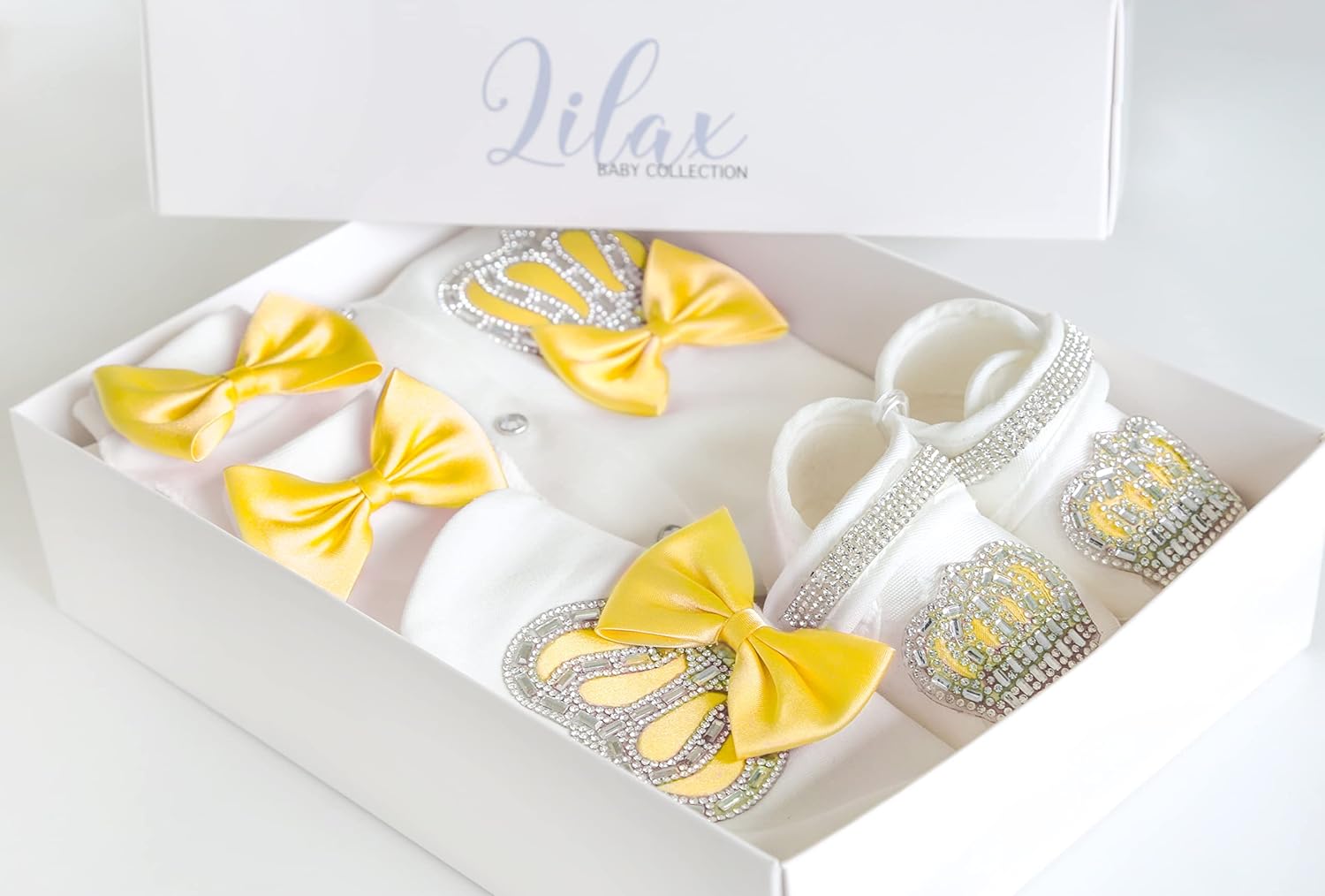 Lilax Baby Girl Newborn Jewels Layette 4 Piece Gift Set - Image 6