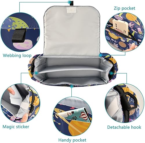 Miniatura 2 de FRODOTGV Cute Blue Space Baby stroller organizer with cup holders stroller drink caddy strollers gancho para carriola