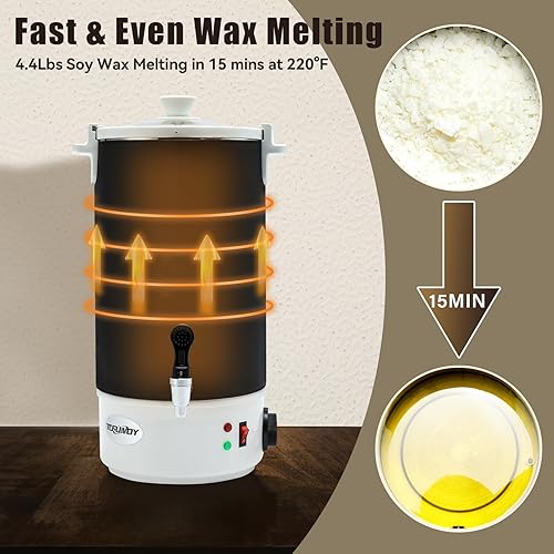 Miniatura 12 de TCFUNDY Olla de fusión de cera para hacer velas, 10 L, olla eléctrica antiadherente para cera de velas, 10 L, kit de fabricación de velas