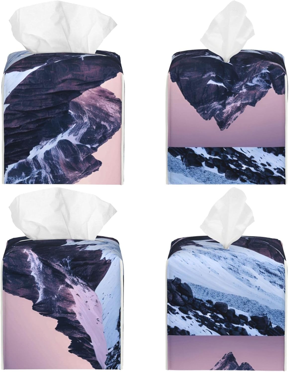 Travel Mountain Print Tissue Box Cover Square for Living Room Bedroom Office Decor Holder Organizer image 2