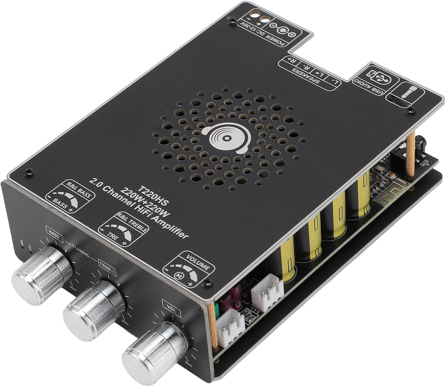 T220HS Bluetooth 5.2 Amplifier Board, 220W+220W Stereo Audio Amp Board, with TPA3251 Chip, Bluetooth AUX USB Input, 12-36V, for DIY Speakers
