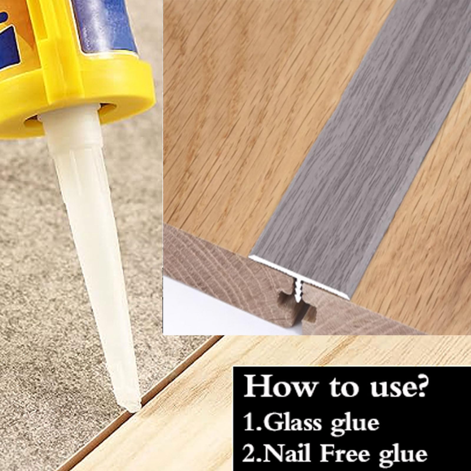 3PCS A T Finitura Effetto Legno,Profilo T in Alluminio,Striscia di Transizione A T per Pavimenti,Liscio,Impermeabile,per Unire Fessure nel Pavimento E Transizioni tra Porte