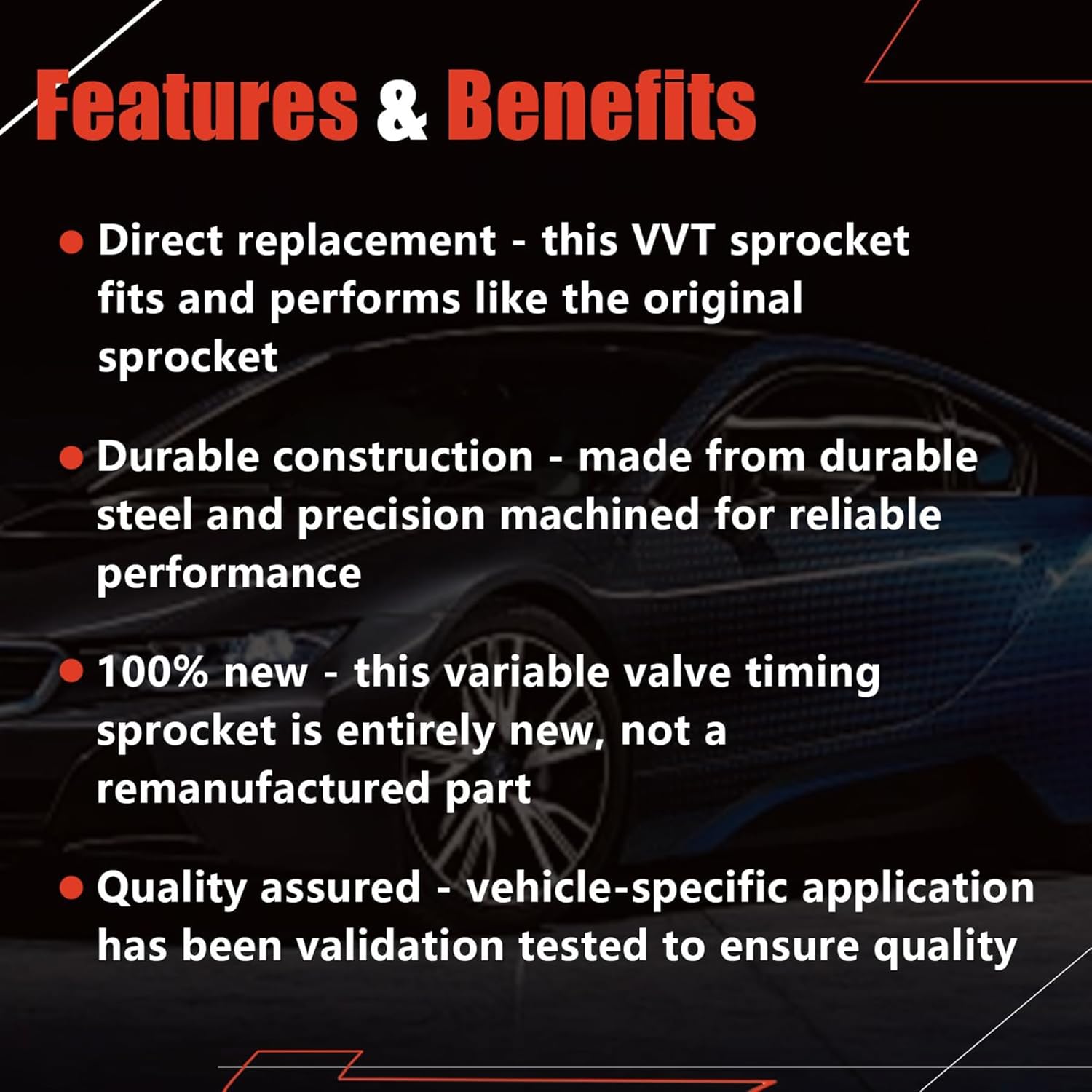 24350-2E700 Engine Timing Intake CVVT Camshaft Sprocket Compatible with Hyundai Elantra Sedan 2017-2020 Kona 2018-2021 Kia Soul 2020-2022 only for 2.0L Without Turbocharged 243502E700