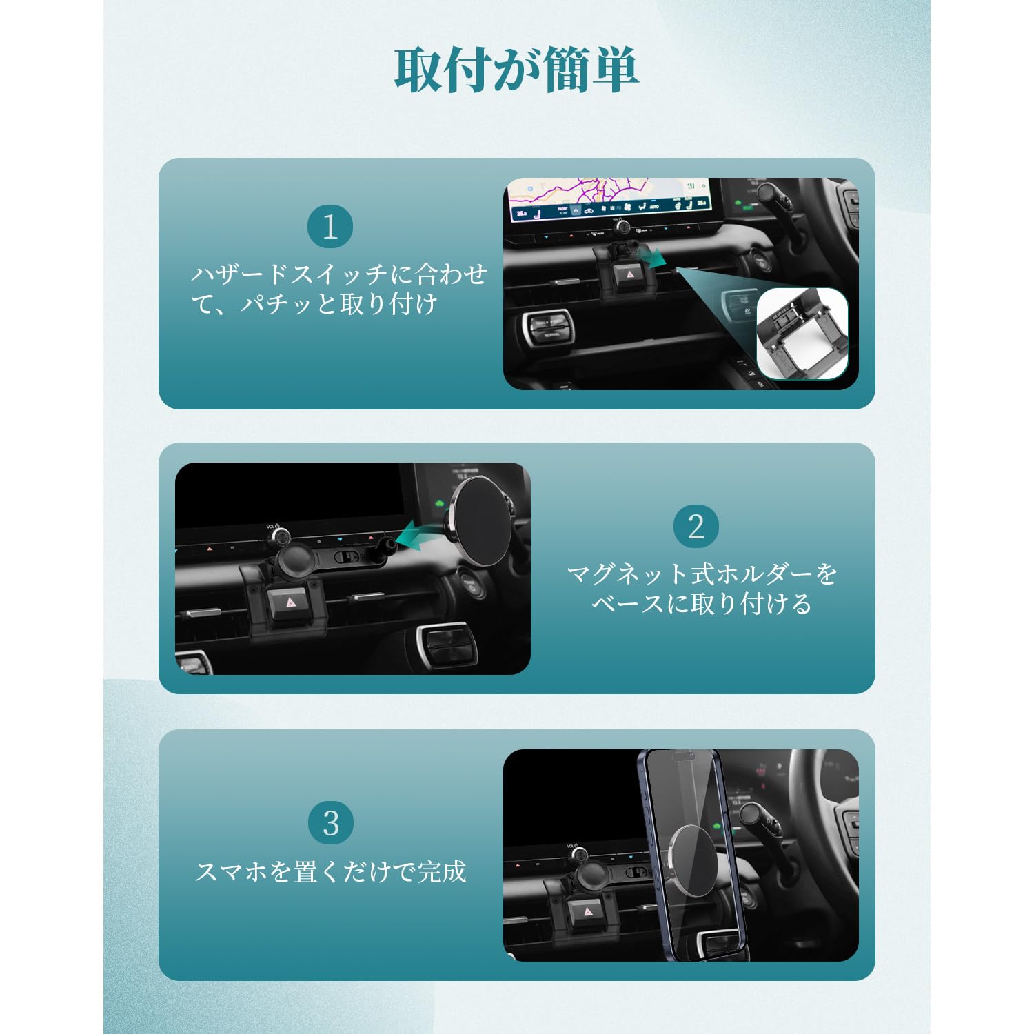 Amazon.co.jp: HUAHAO【超強磁力】トヨタ RAV4 60系専用スマホホルダー