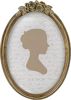 Sunlit Vintage Picture Frame 5x7 Inch, Oval Antique Photo Frames with Glass Front, Luxury Photo Display, Tabletop Wall Hanging, Gift Ideas, Bronze Rose