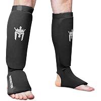MMA Kickboxing Genuine Meister Elastic Padded Leg Guards (Pair)