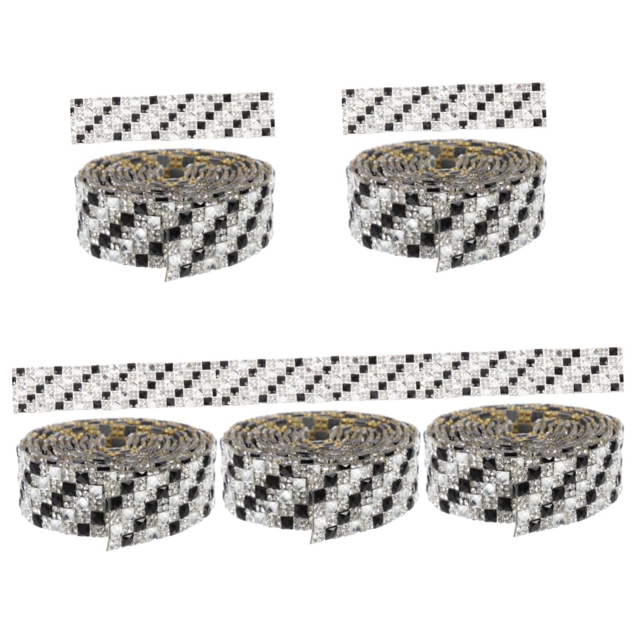 TEHAUX 5rollen Rhinestone Dekoband Für Bastelprojekte Selbstklebendes Strassband Für Hochzeiten Kostüme Und Kreative Deko-ideen