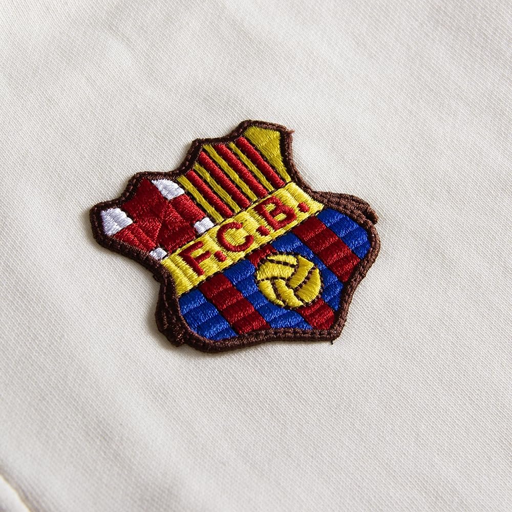 COPA - Felpa con Zip Corta - Uomo - FC Barcelona 1899 - Ecru - 100% Cotone Biologico