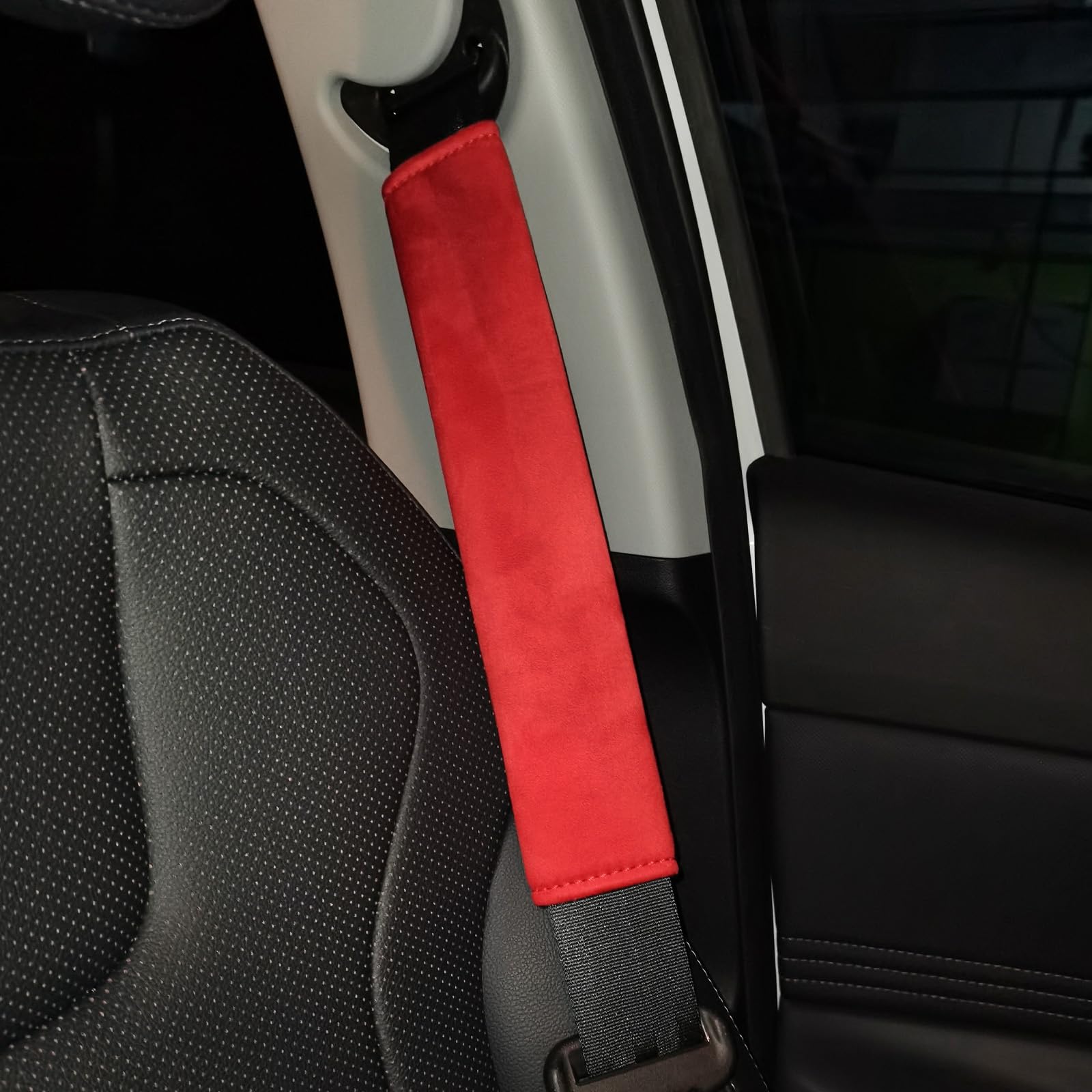 Paquete de 2 almohadillas universales para cinturón de seguridad de coche, funda suave para cinturón de seguridad para hombro, almohadilla para cuello, protector de correa de seguridad para