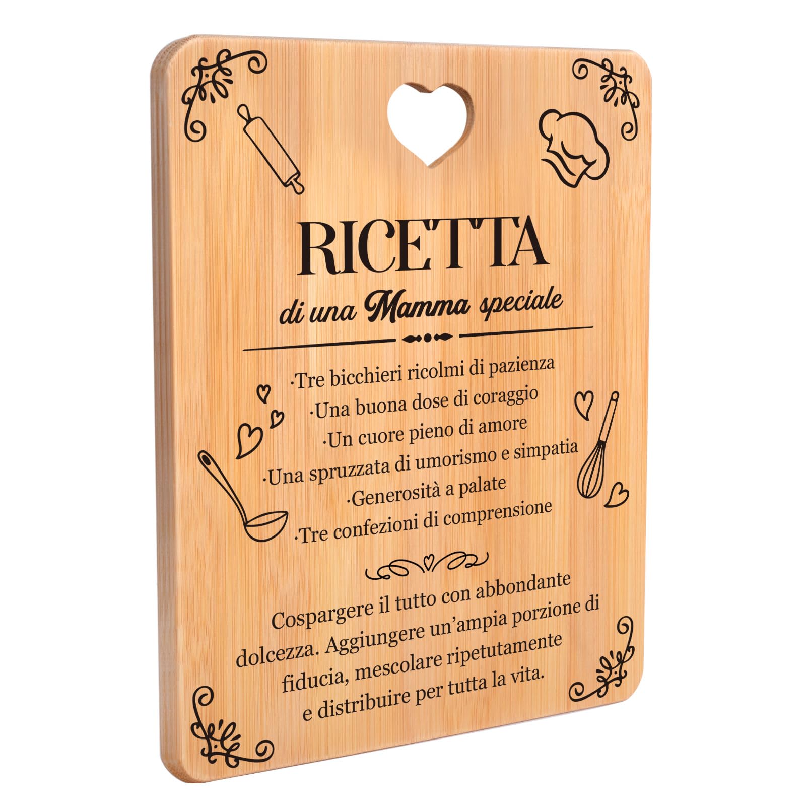 Idee Regalo Per Mamma - Ornamento Decorativo In Legno Per Compleanno, Natale, Anniversario - Personalizzabile - Foto 2