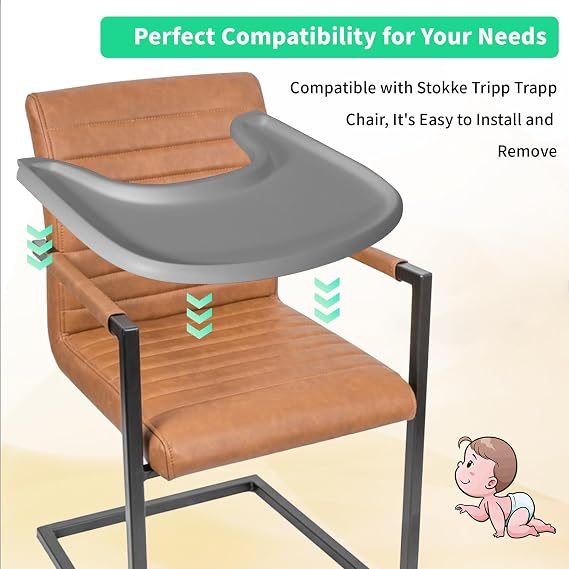 Tray Compatible with Stokke Tripp Trapp Chair, High Chair Tray Accessories for Toddler 6-36 Months, Full Cover High Chair Placemat for Stokke Highchair with Smooth Surface and Strong Suction