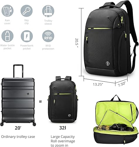Miniatura 2 de Swissdigital Mochila de viaje Java de diseño antirrobo de 17 "bolsa para portátil TSA amistosa llevar mochila, Negro -, Mochilas de viaje