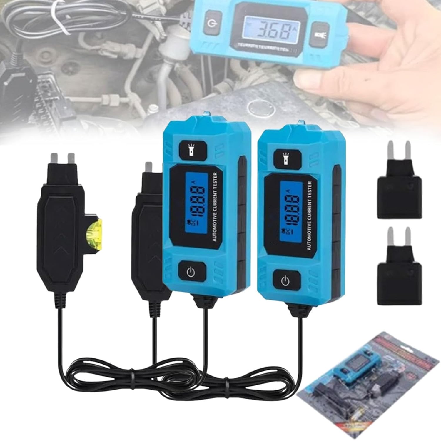 Automotive Circuit Fault Probe Tester, Portable High-Precision Current Tester, Plug and Play Instantly Spot Faulty Circuits, 20A 48V Car Relay Fuse Blade Checker (2PCS)