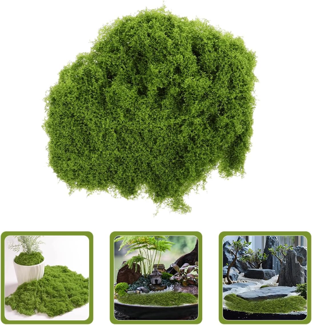 STOBOK 1bag Artificial Moss for Projects Crafting Moss for Home Decor Table Centerpieces Miniature Gardens and Indoor Plants Realistic Green Decoration for and More