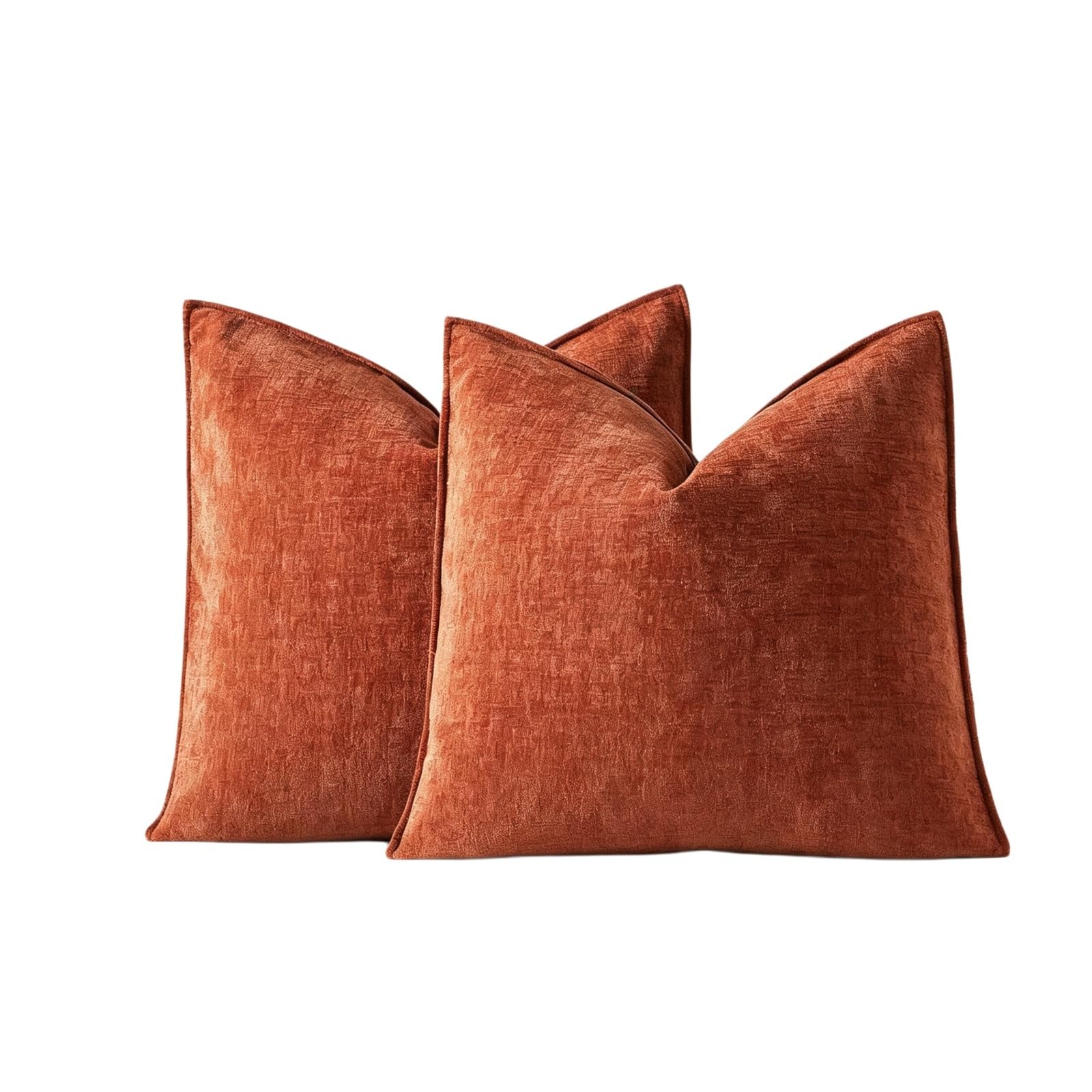 Pack Of 2 Chenille Decorative Throw Pillow Covers 18x18 Inch Cushion Cover