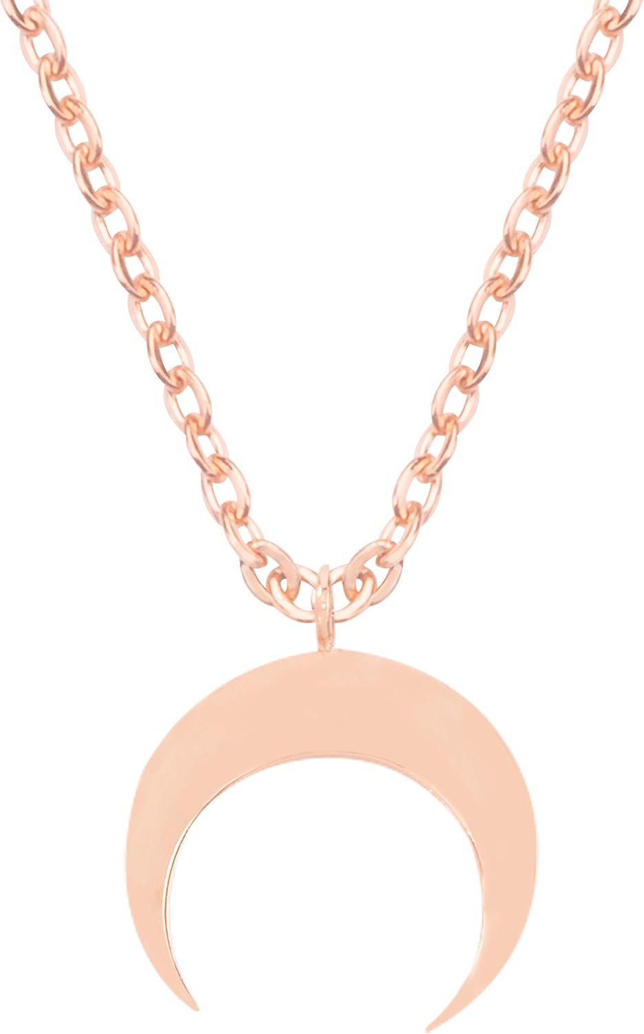 LUUK LIFESTYLE Stainless Steel Pendant Necklace for Women Waterproof 50cm Chain Modern Necklace Gift for Her Rose Gold Moon - Image 4