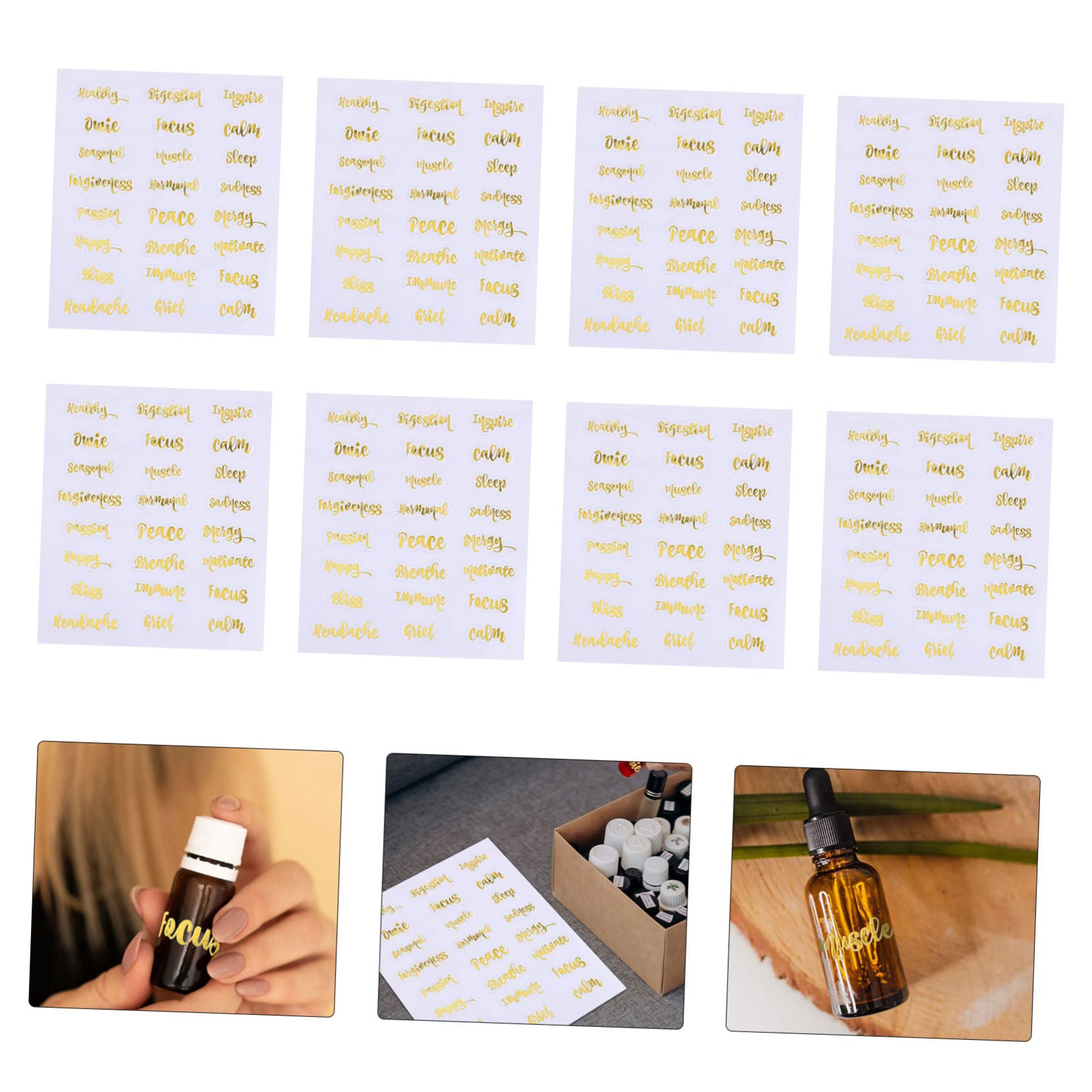 Tofficu 3 Set Di Adesivi Per Etichette Adesive Per Bottiglie Di Adesivi Decorativi Per Bottiglie 10 Fogli * 3