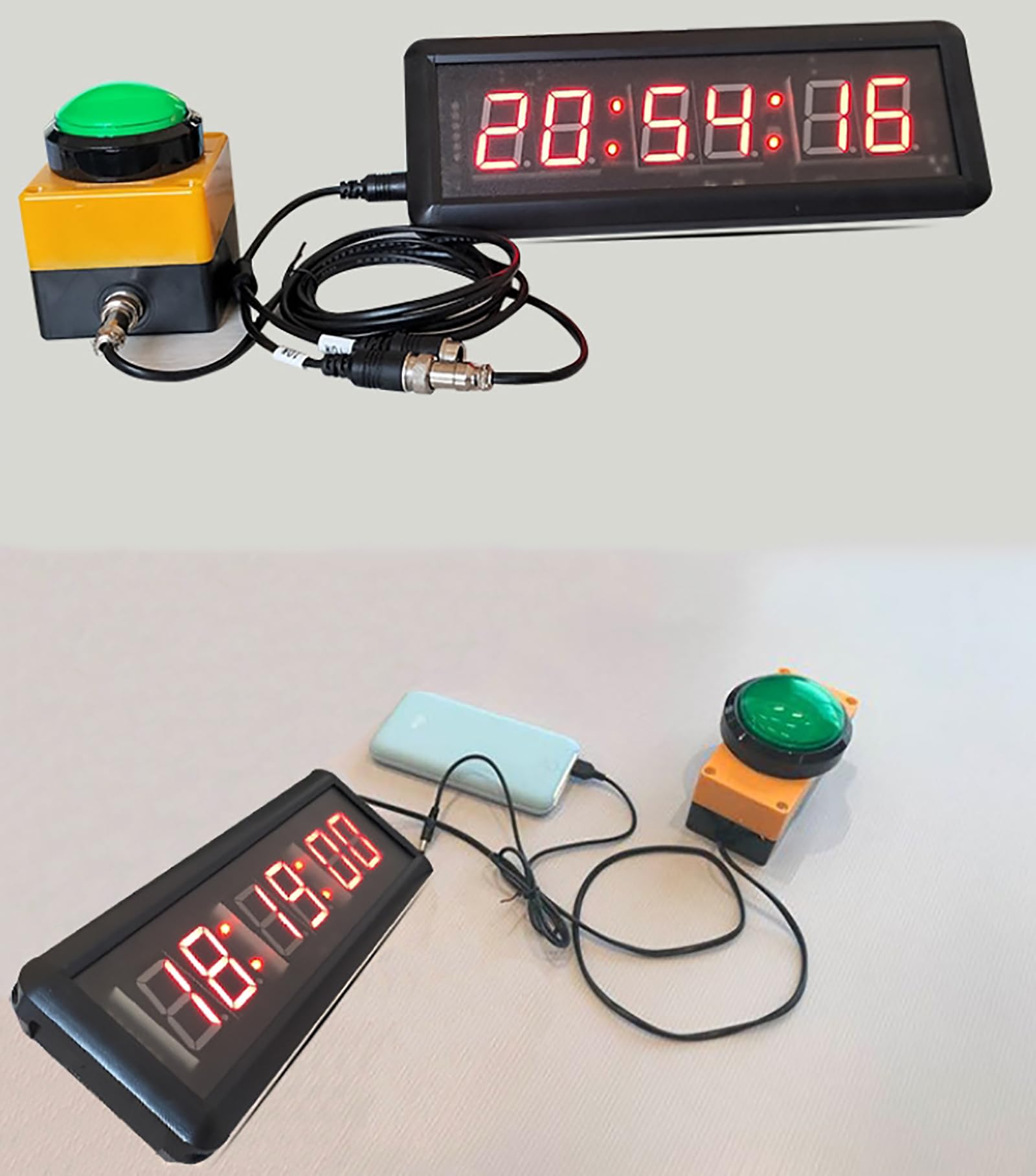 Reloj digital LED, temporizador de gimnasio con control remoto, temporizador, cuenta atrás, cronómetro, alarma, pantalla clara para deportes y competiciones